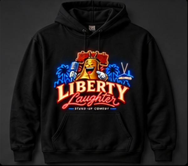 Liberty Laughter Hoodie with the approved Liberty Laughter logo